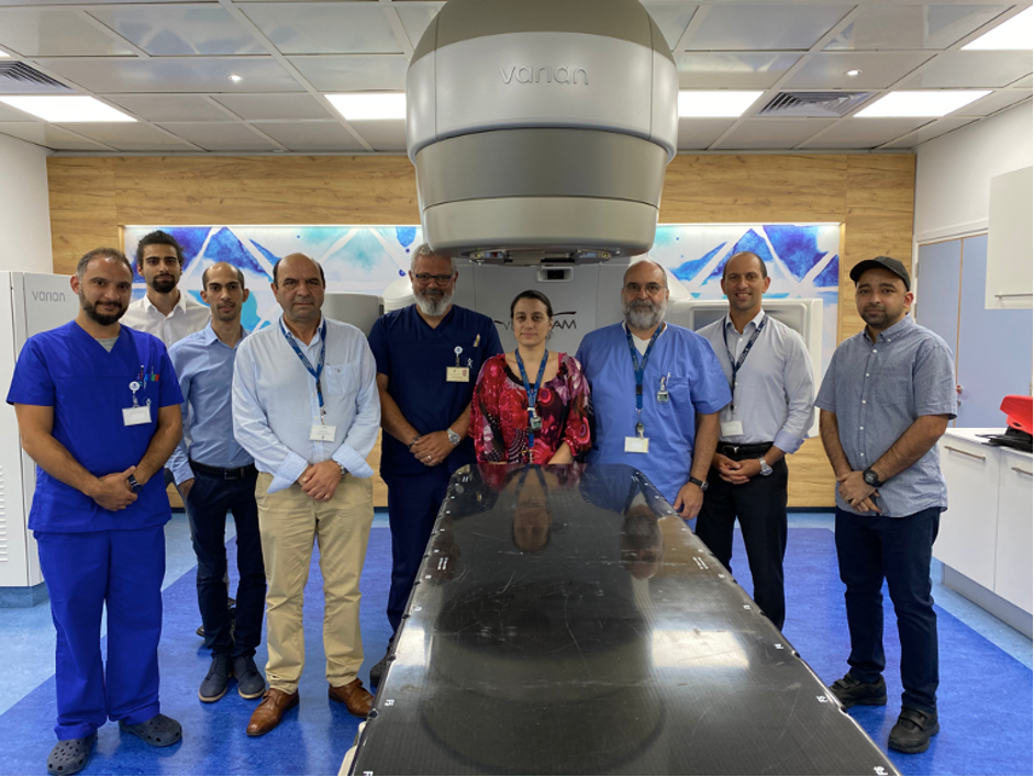 The Oncology Centre and Attikouris Medical Team in front of the Varian Vitalbeam installed